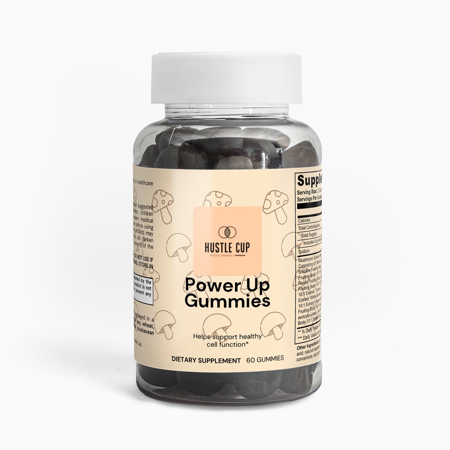 Power up mushroom gummies (raspberry flavored)